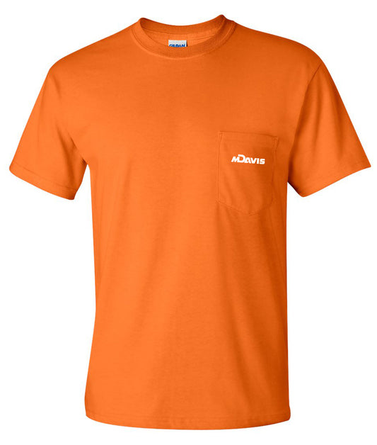 Safety Orange Gildan T-Shirt with Pocket