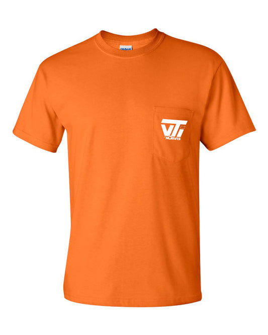 Safety Orange Gildan T-Shirt with Pocket - VTI