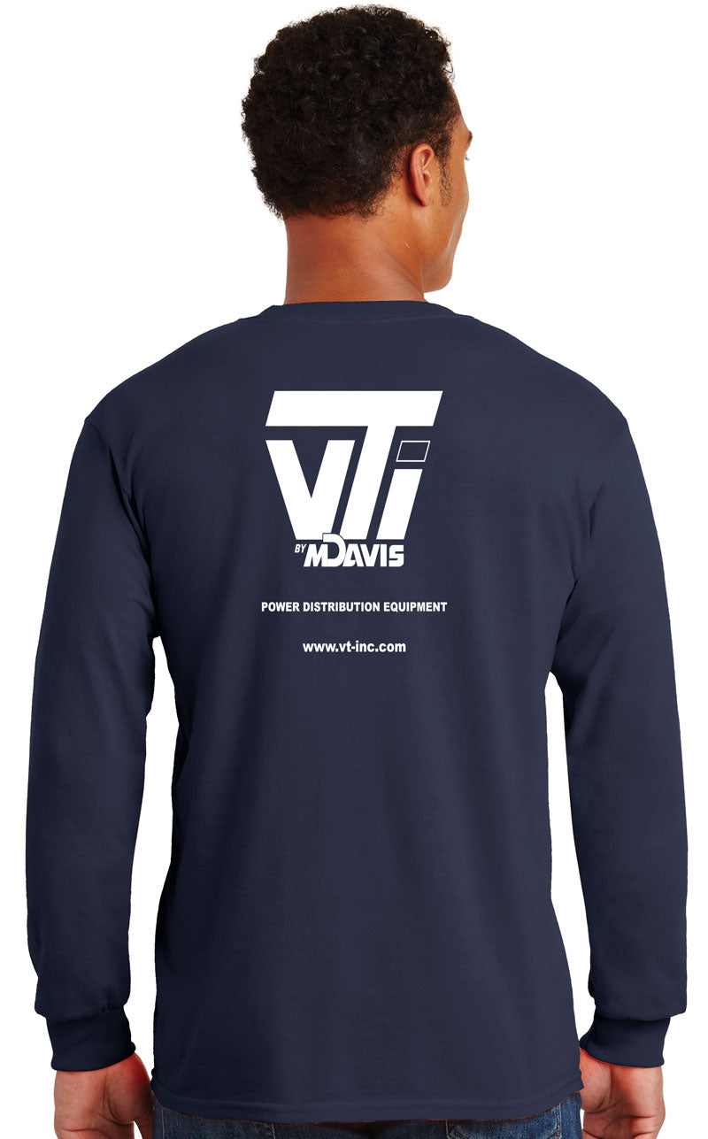 Navy Long Sleeve Pocket T-Shirt - VTI