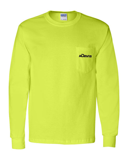 Safety Green Long Sleeve Pocket T-Shirt