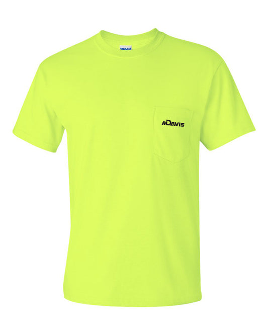 Safety Green Gildan T-Shirt with Pocket